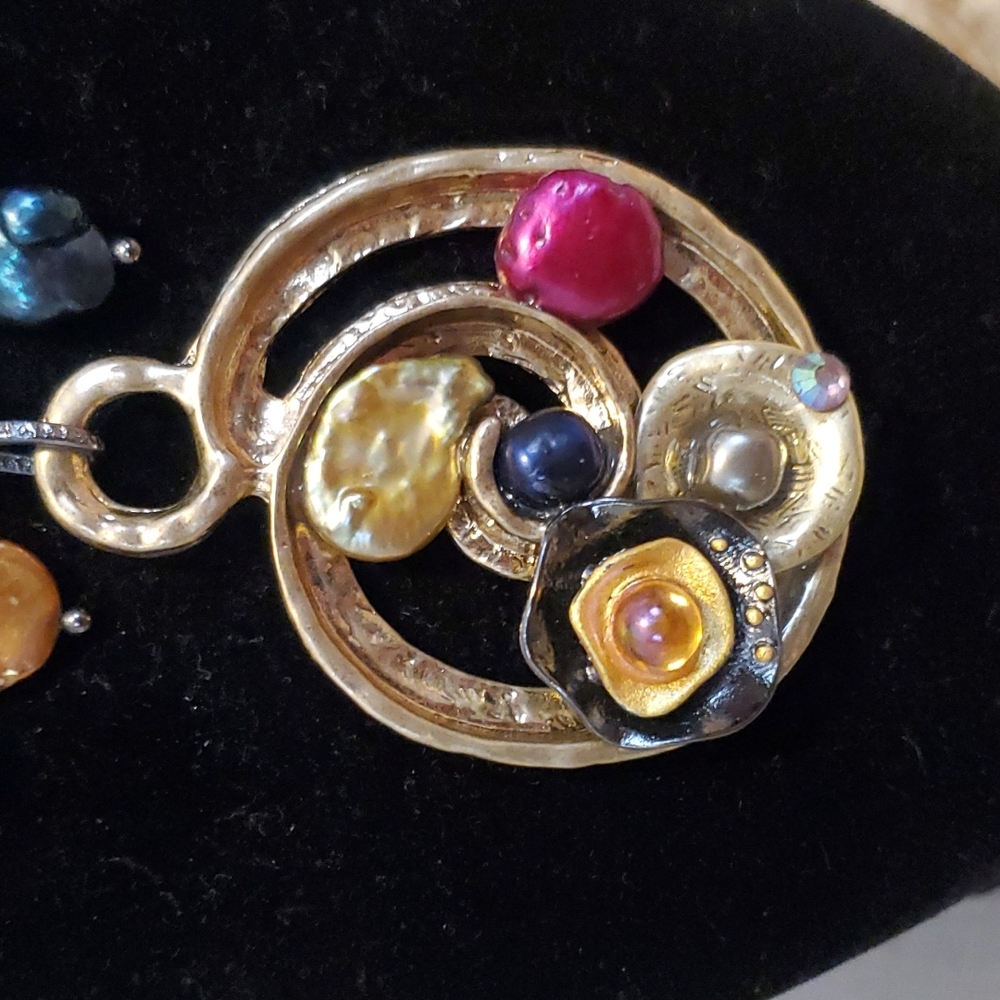 Talbots Multi-Colored Circle Design Statement Nec… - image 2